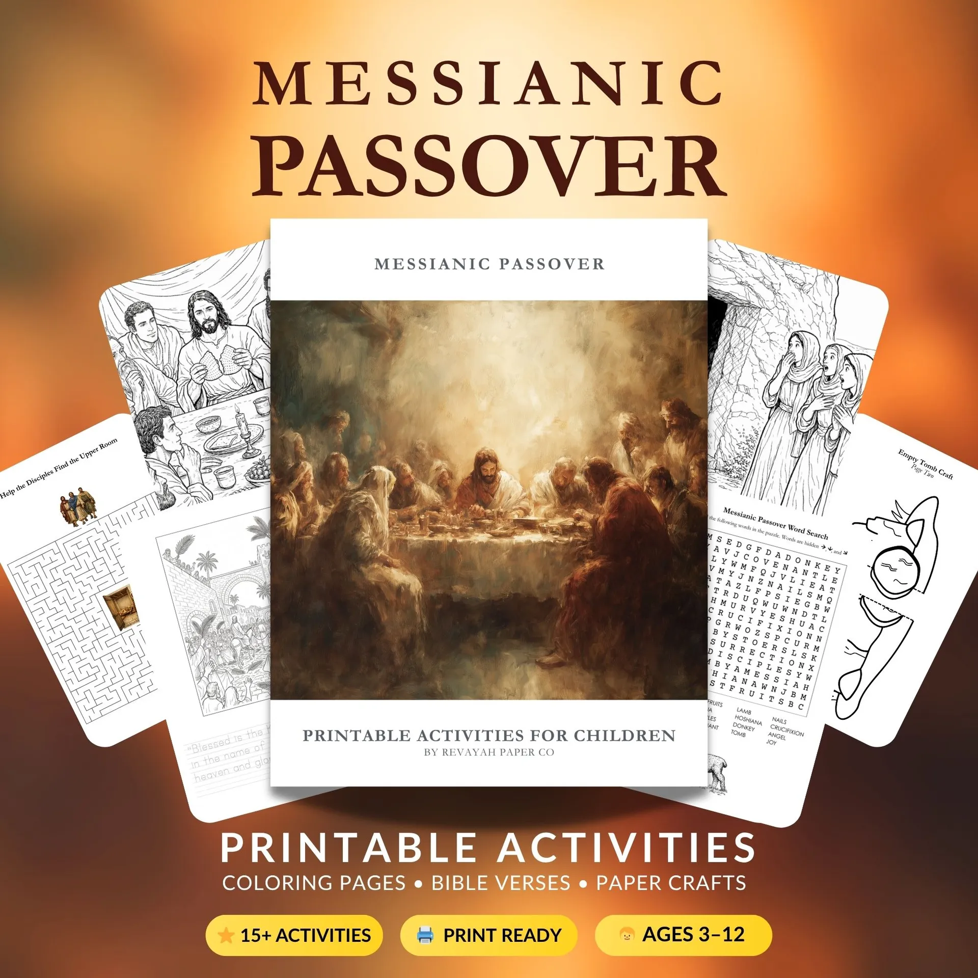 Messianic Passover printable activities for children featuring Yeshua as the Passover Lamb