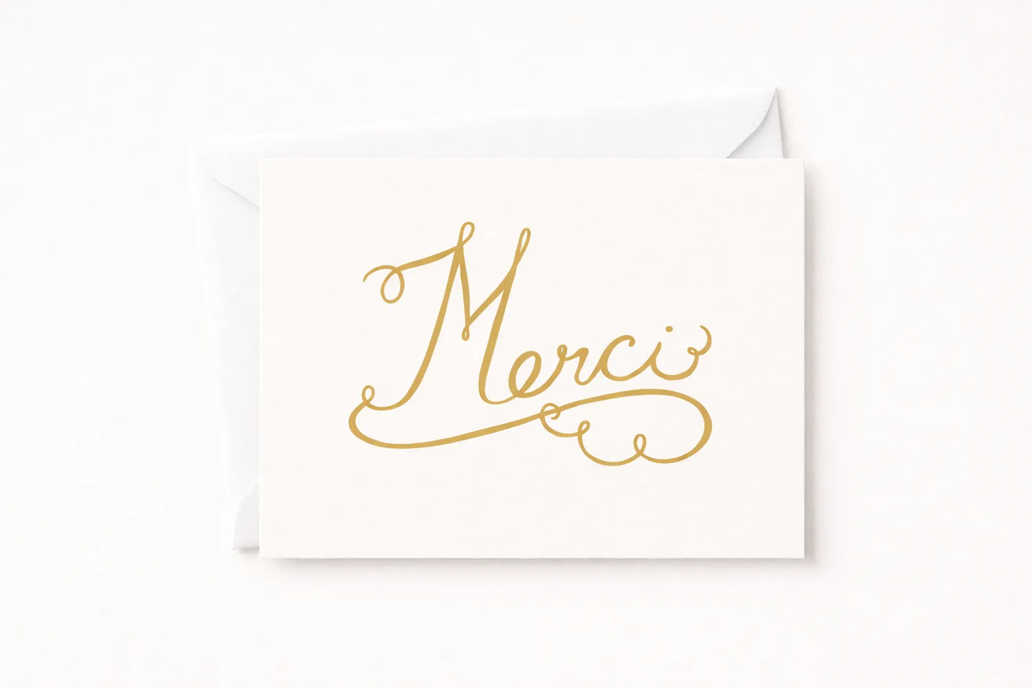Merci French printable thank you card with watercolor florals