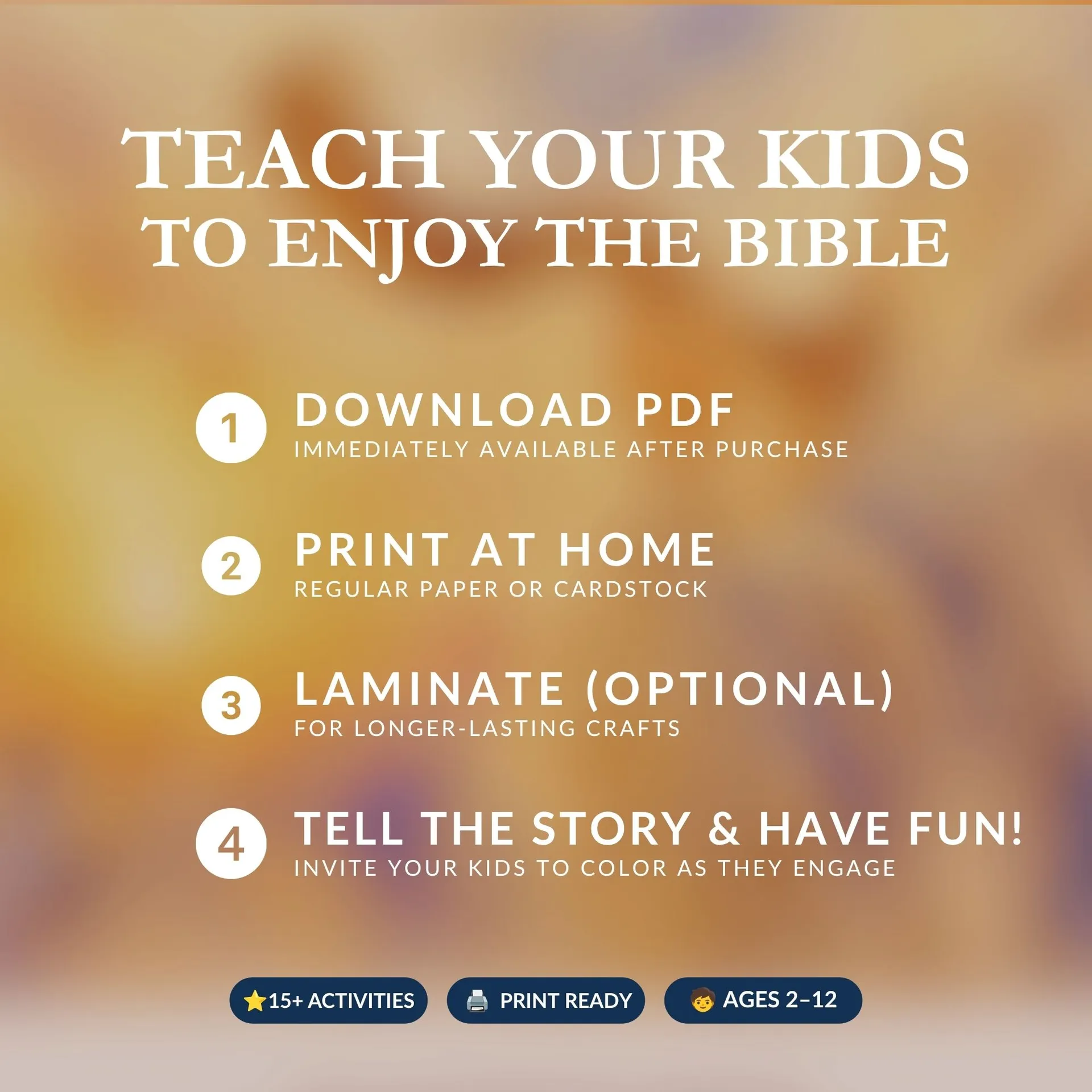 Four-step guide to using the Yom Kippur printable: download, print, laminate, and teach